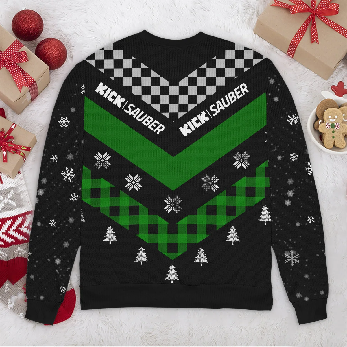 Winter Xmas Pattern Kick Sauber Formula 1 - Ugly Sweater BLVAF1220925A32KS - Image 6