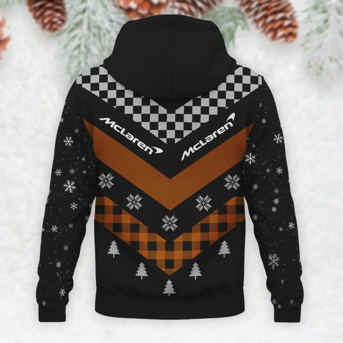 Winter Xmas Pattern McLaren Formula 1 - Knitted Hoodie BLVAF12209250A32MCL - Image 3