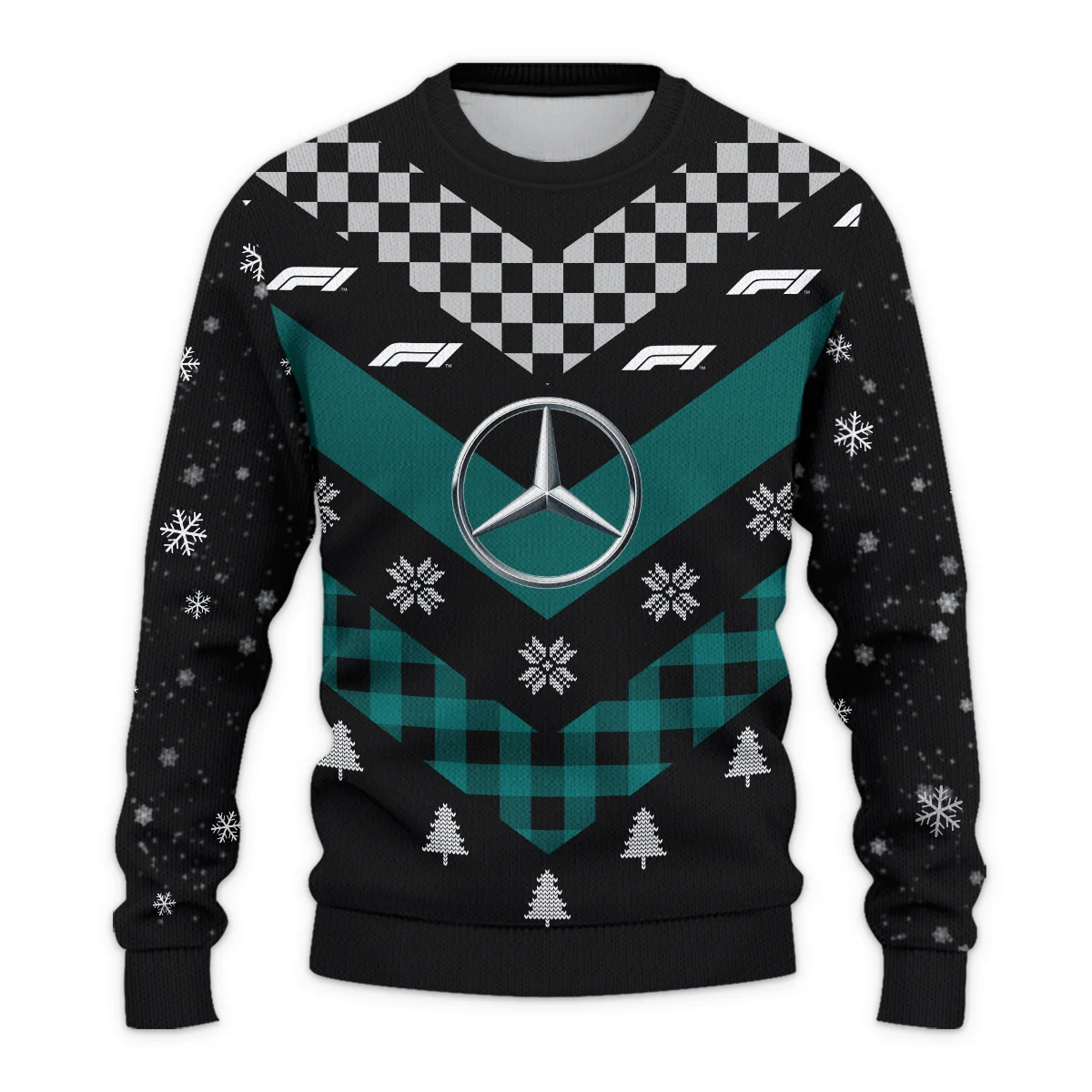 Winter Xmas Pattern Mercedes Formula 1 - Ugly Sweater BLVAF1220925A32MER - Image 2