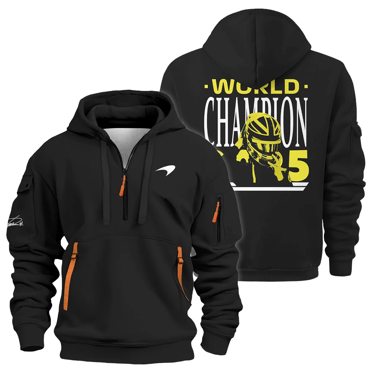 World Champion 2025 Lando Norris McLaren F1 Team Hoodie Half Zip Unisex Motorsport Apparel BLVALN051225A5HDF