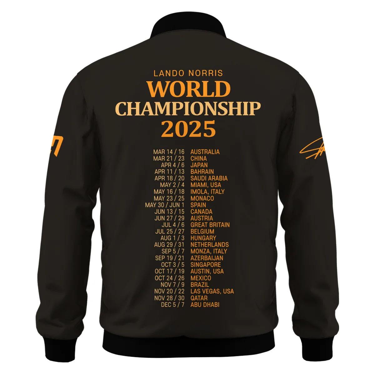 World Championship 2025 Lando Norris McLaren F1 Team Bomber BLNRWDCA7BB - Image 3