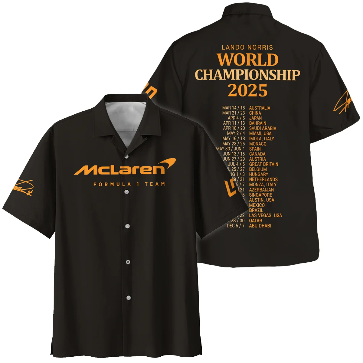 World Championship 2025 Lando Norris McLaren F1 Team Hawaiian Shirt BLNRWDCA7HW