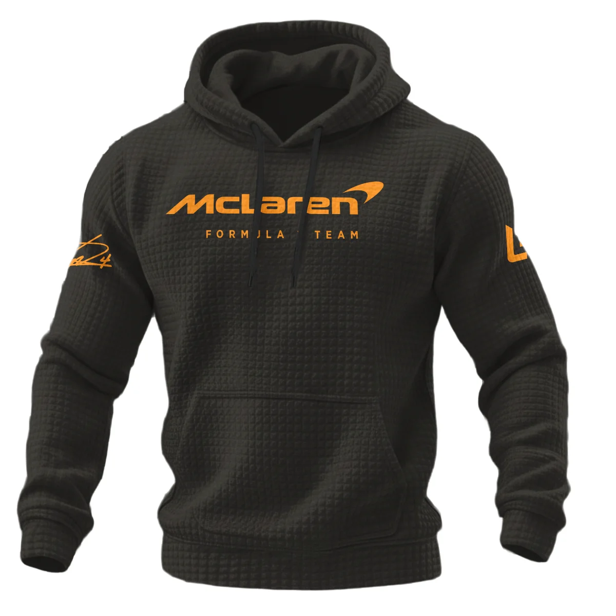 World Championship 2025 Lando Norris McLaren F1 Team Hoodie Quilted Waffle BLNRWDCA7HQW - Image 2