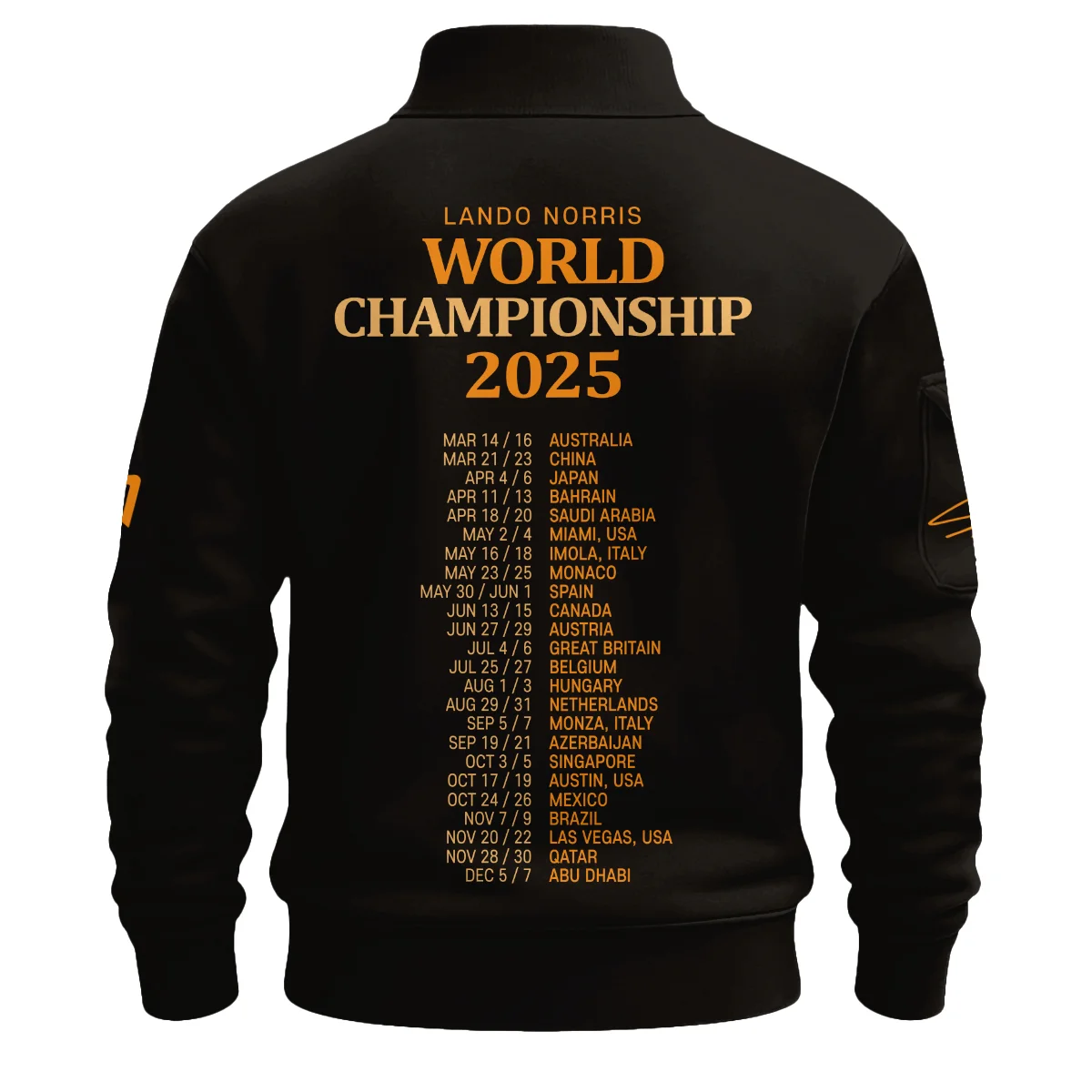 World Championship 2025 Lando Norris McLaren F1 Team Sweatshirt Zipper BLNRWDCA7SHZ - Image 3