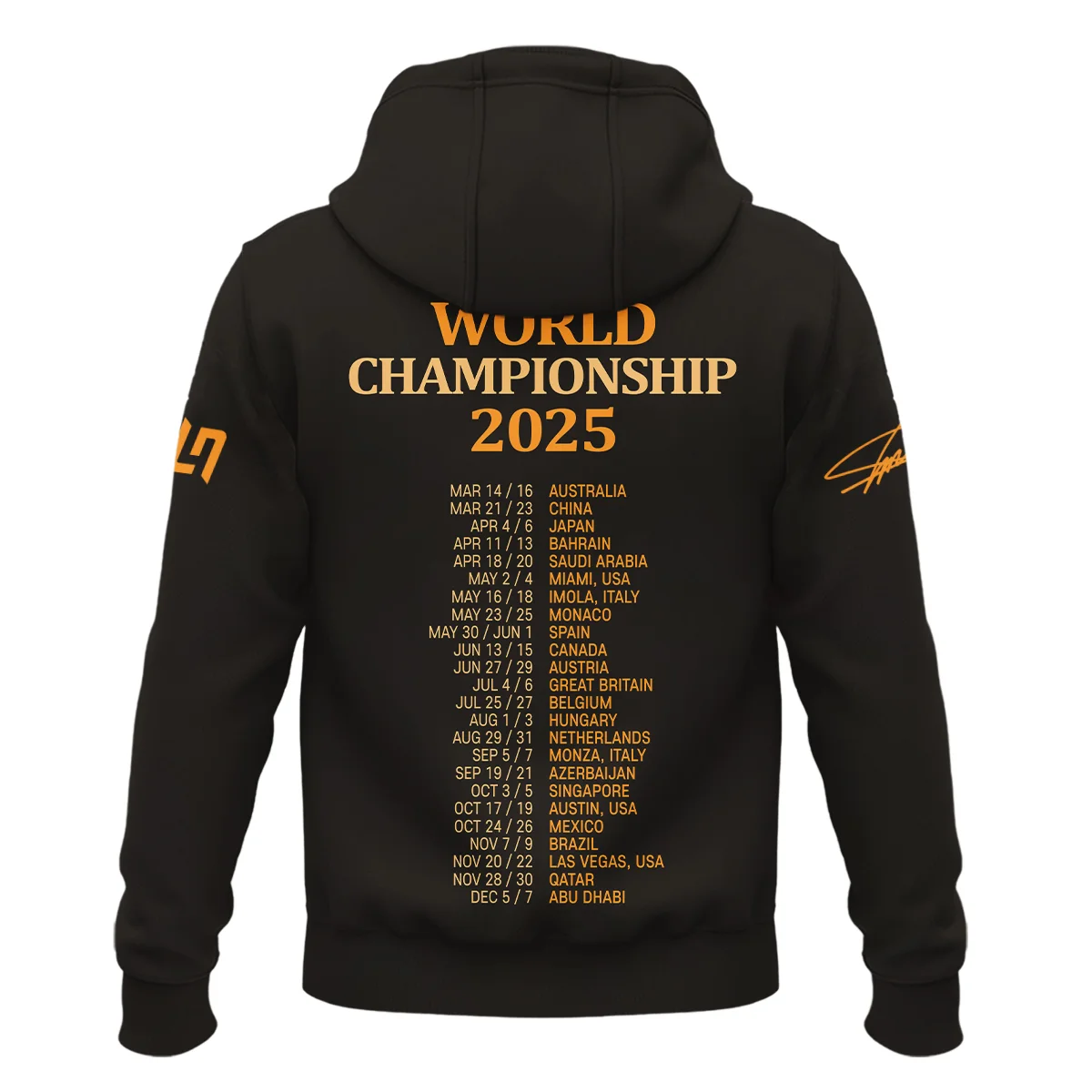 World Championship 2025 Lando Norris McLaren F1 Team Zipper Hoodie BLNRWDCA7ZHD - Image 3