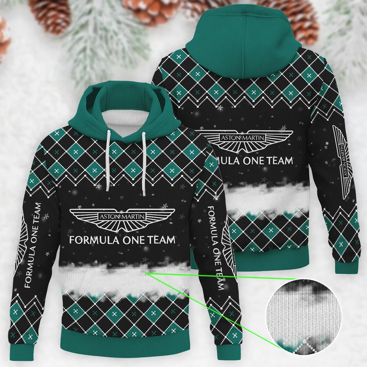 X-Mas Aston Martin Formula 1 - Knitted Hoodie BLVAF12209250A3AM