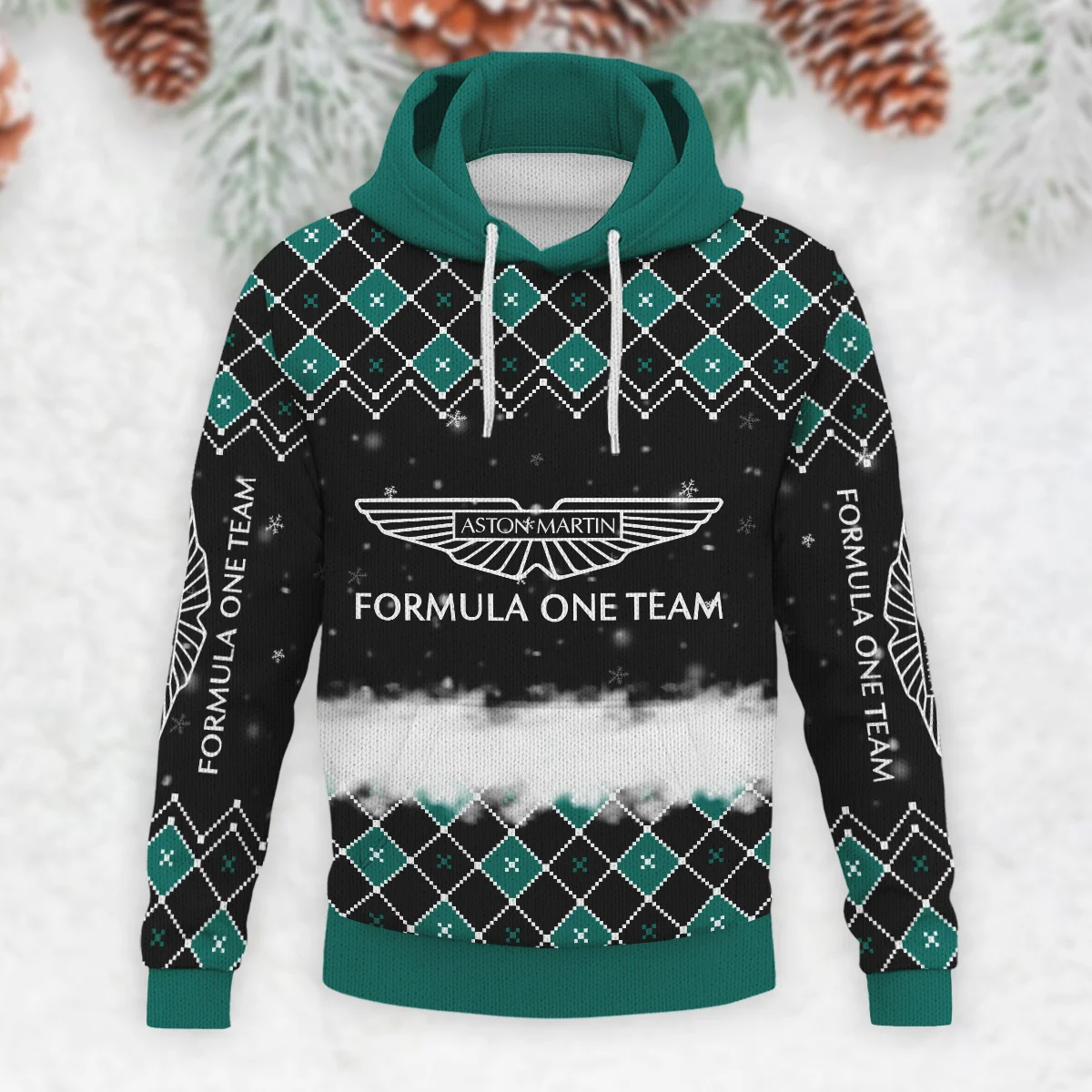 X-Mas Aston Martin Formula 1 - Knitted Hoodie BLVAF12209250A3AM - Image 2