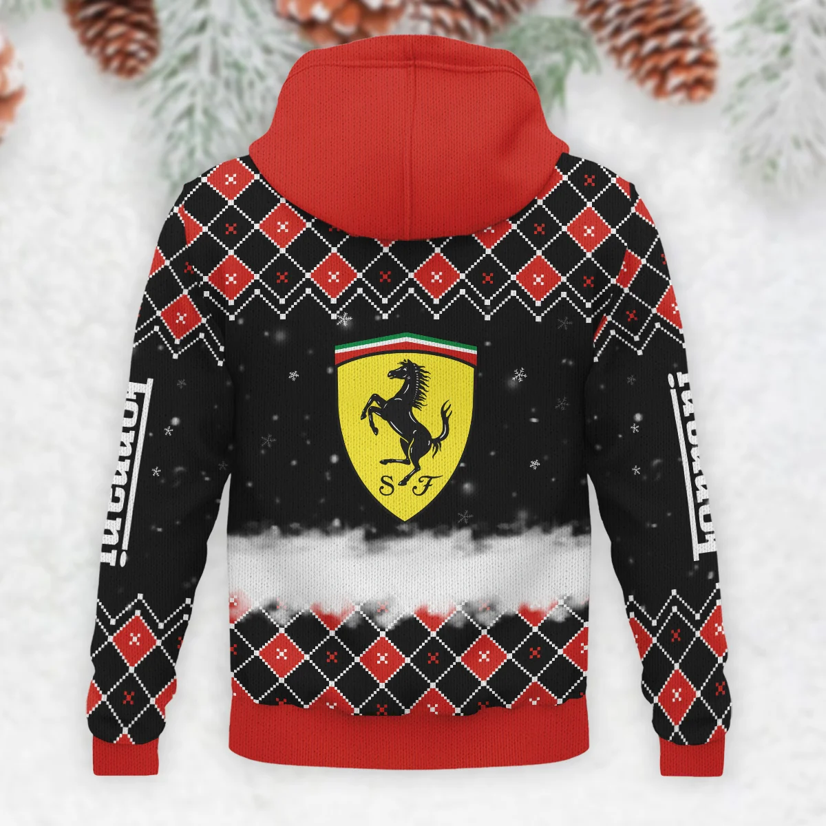 X-Mas Ferrari Formula 1 - Knitted Hoodie BLVAF12209250A3FRR - Image 3