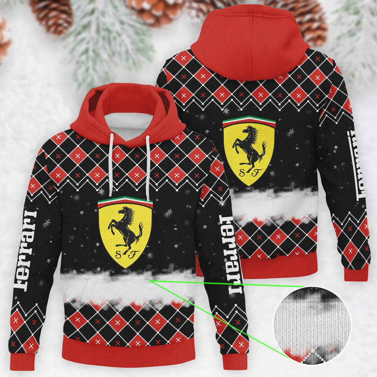 X-Mas Ferrari Formula 1 - Knitted Hoodie BLVAF12209250A3FRR
