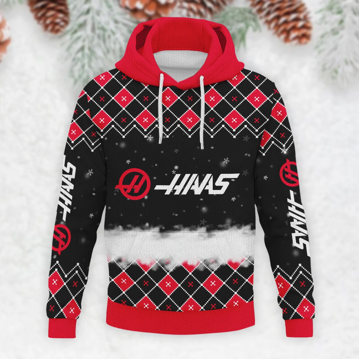 X-Mas Haas Formula 1 - Knitted Hoodie BLVAF12209250A3HAAS - Image 2