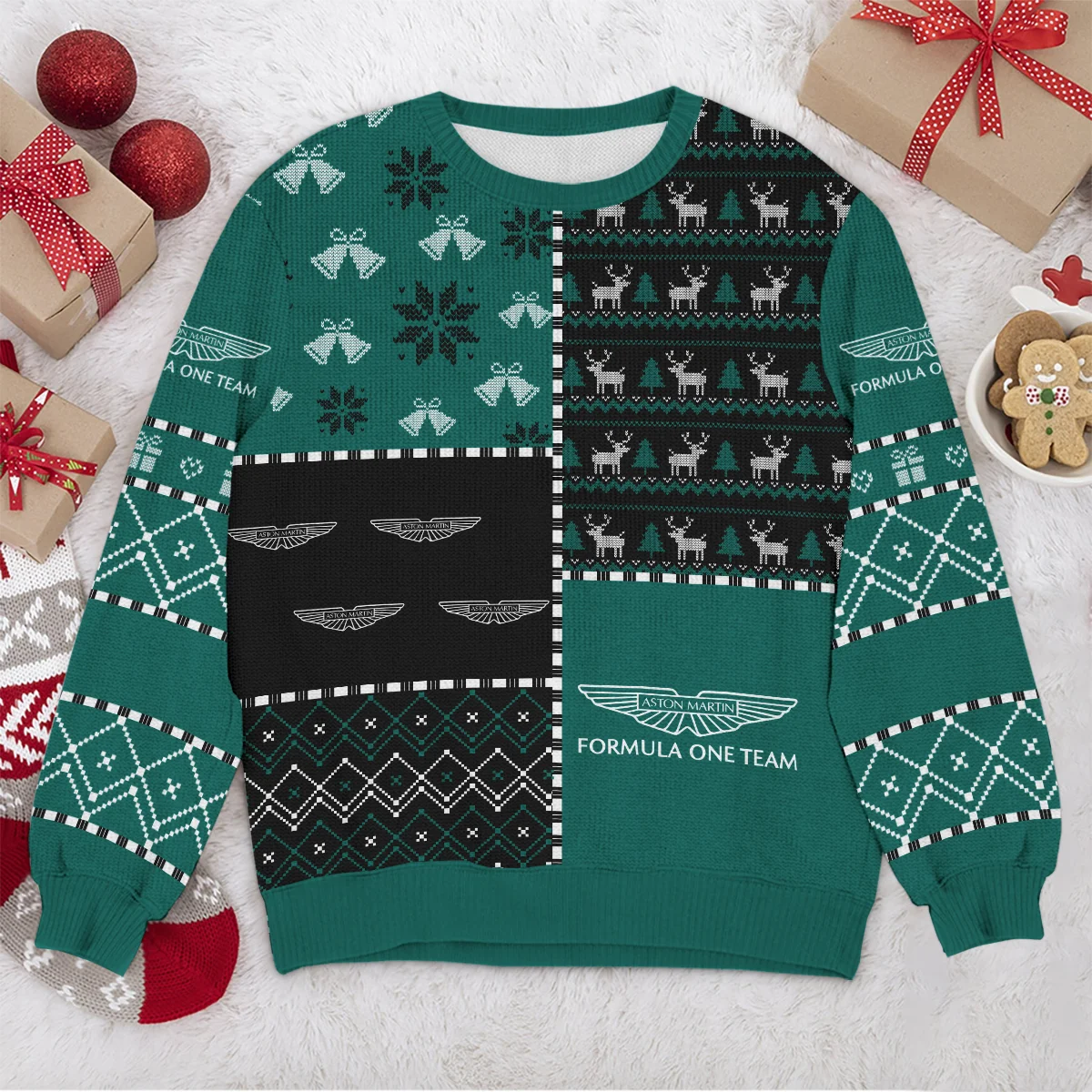 X-Mas Pattern Aston Martin Formula 1 - Ugly Sweater BLVAF1220925A2AM - Image 4
