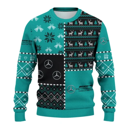 Alternative view of X-Mas Pattern Mercedes Formula 1 - Ugly Sweater BLVAF1220925A2MER