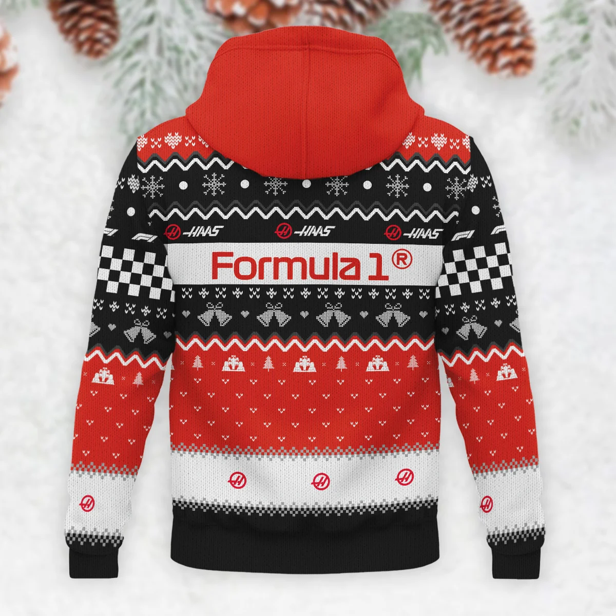 Xmas Haas Formula 1 - Knitted Hoodie BLVAF12209250A12HAAS - Image 3