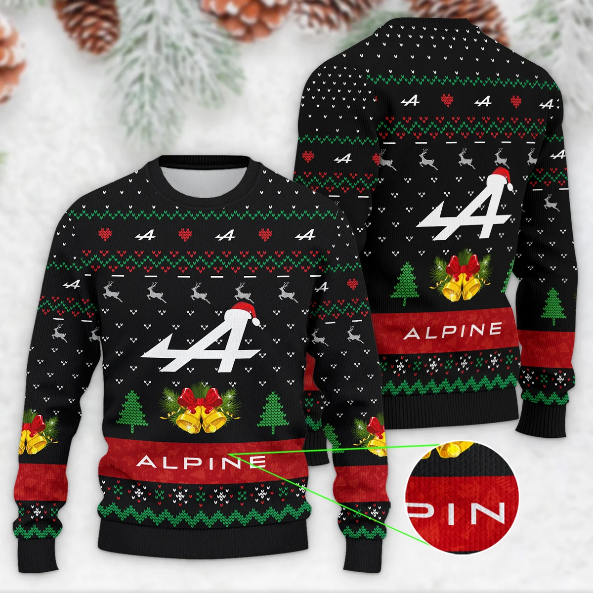 Xmas Pattern Alpine Formula 1 - Ugly Sweater BLVAF1220925A29ALP