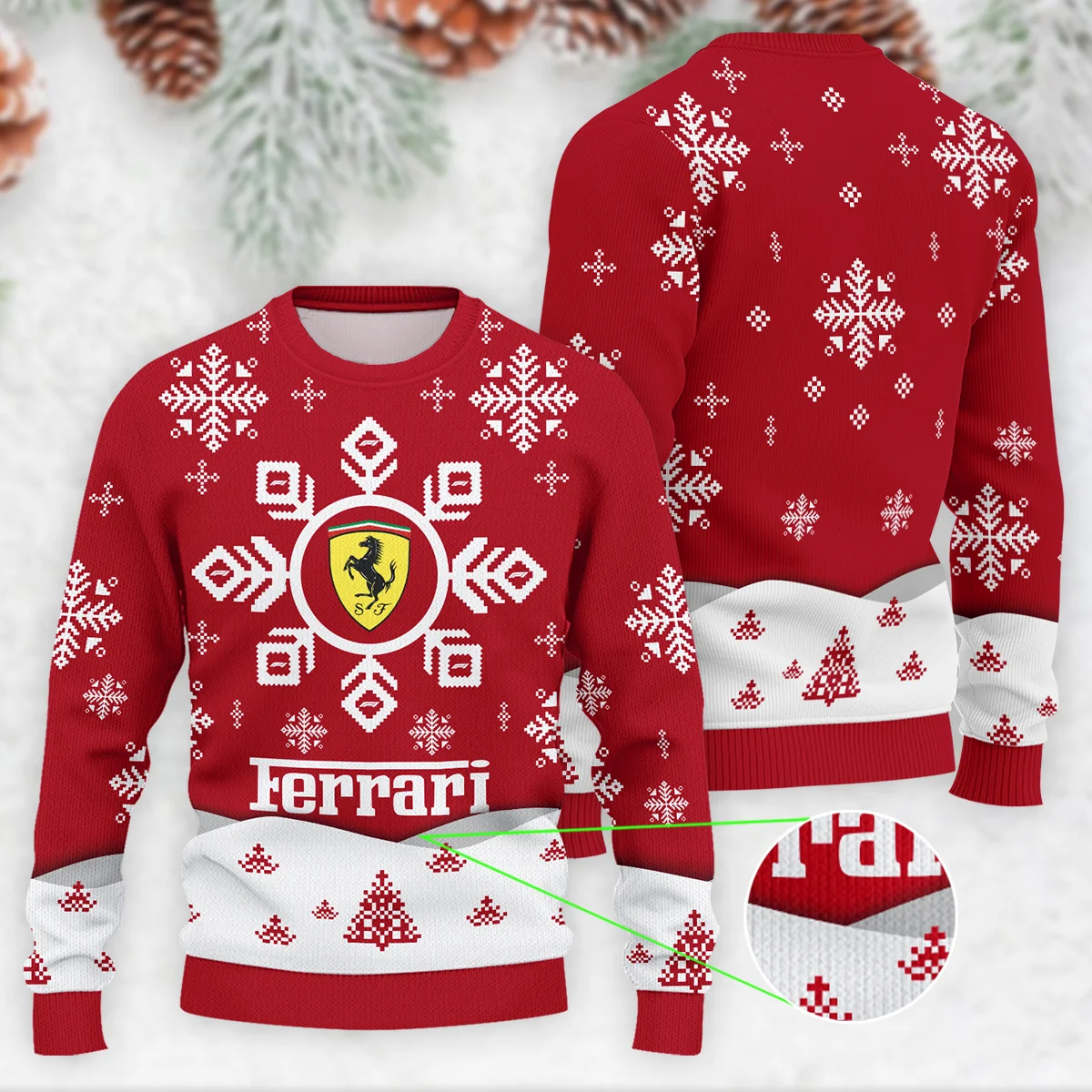 Xmas Pattern Ferrari Formula 1 - Ugly Sweater BLVAF1220925A26FRR