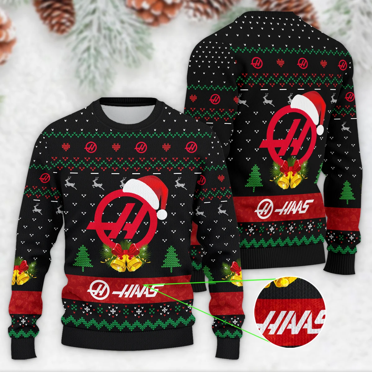 Xmas Pattern Haas Formula 1 - Ugly Sweater BLVAF1220925A29HAAS