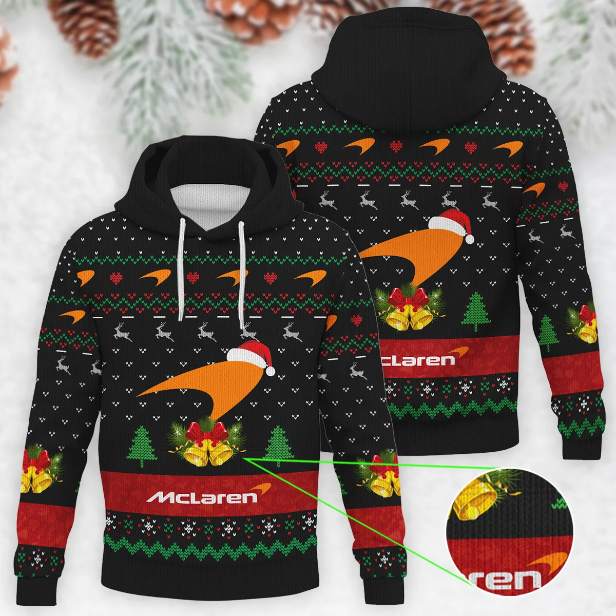 Xmas Pattern McLaren Formula 1 - Knitted Hoodie BLVAF12209250A29MCL
