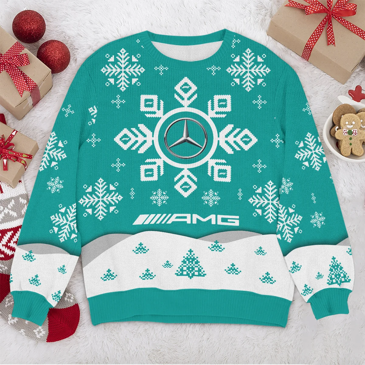 Xmas Pattern Mercedes Formula 1 - Ugly Sweater BLVAF1220925A26MER - Image 4
