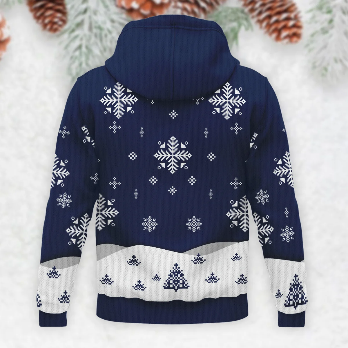 Xmas Pattern Red Bull Racing Formula 1 - Knitted Hoodie BLVAF12209250A26RBR - Image 3