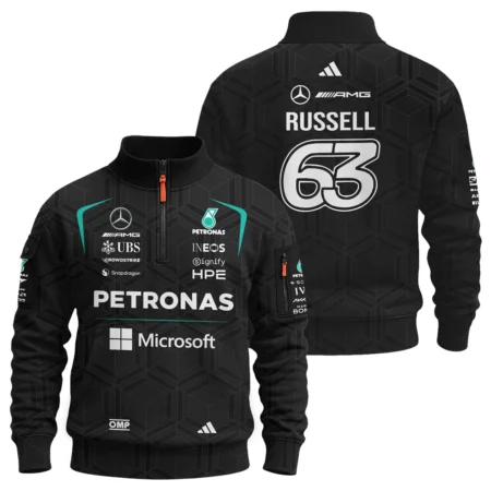 2026 George Russell Mercedes F1 Teamwear Sweatshirt Zipper BLGR30326A1SHZ - Black