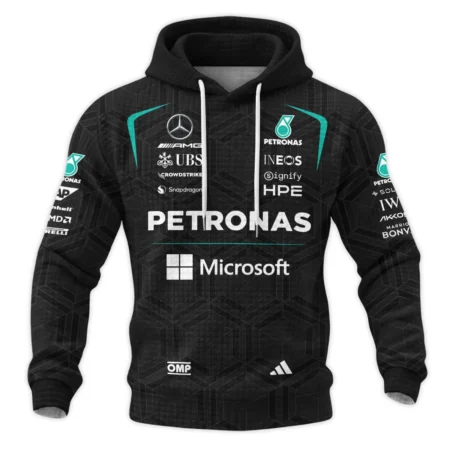 Alternative view of 2026 Kimi Antonelli Mercedes F1 Teamwear Hoodie Quilted Waffle BLKA29326A1HQW - Black