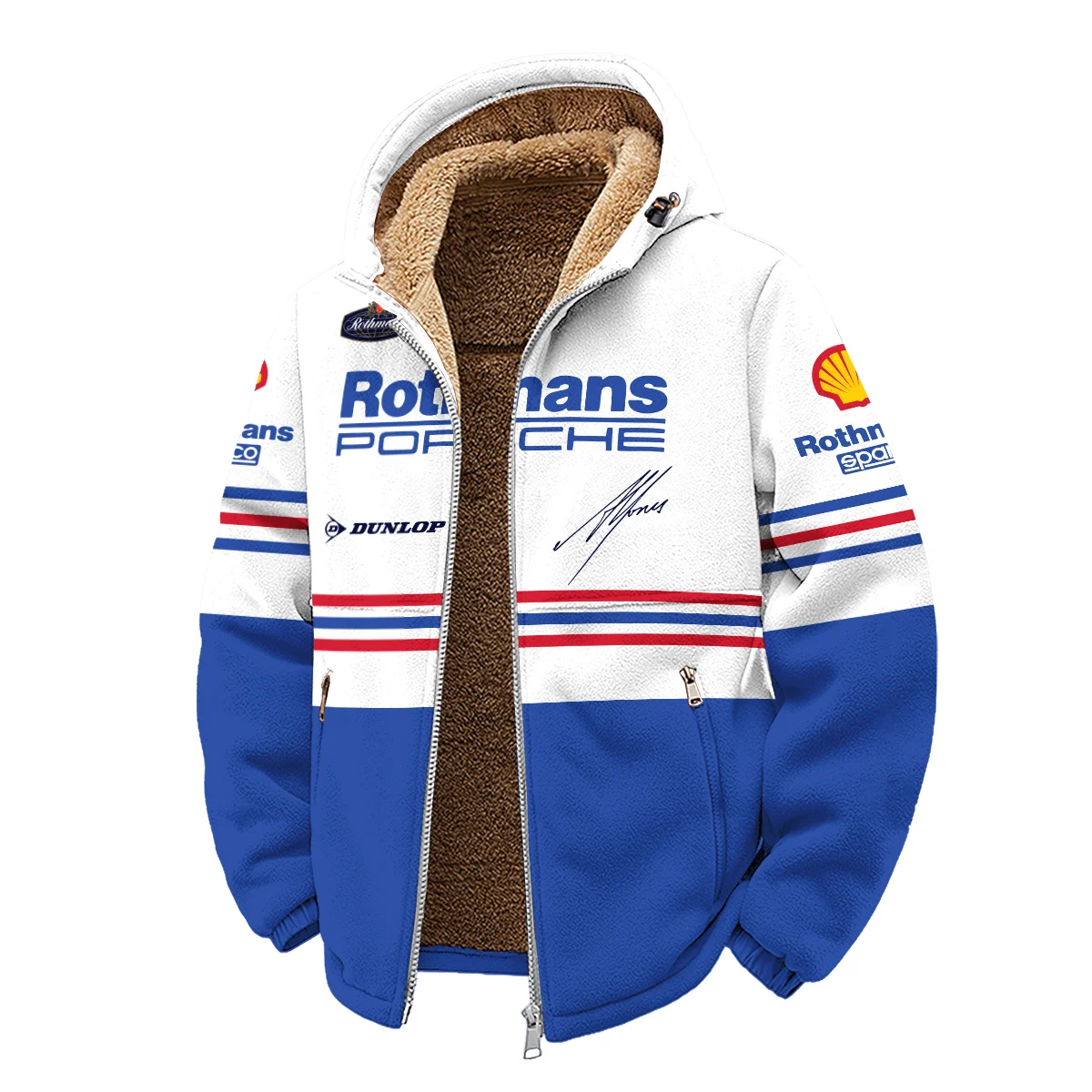 1984 Alan Jones Rothmans Porsche Sandown 1000 Winter Fleece Jacket BLAJ5426A1WFJ - Image 2
