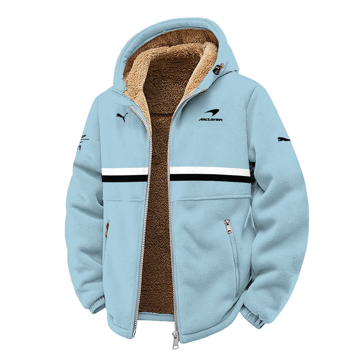 OP81 Oscar Piastri Puma McLaren - Winter Fleece Jacket Unisex Motorsport Apparel BLOP28326A1WFJ - Image 2