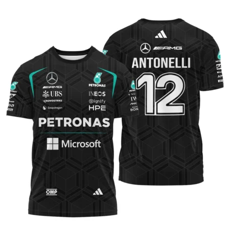 2026 Kimi Antonelli Mercedes F1 Teamwear T-Shirt BLKA29326A1TS - Black