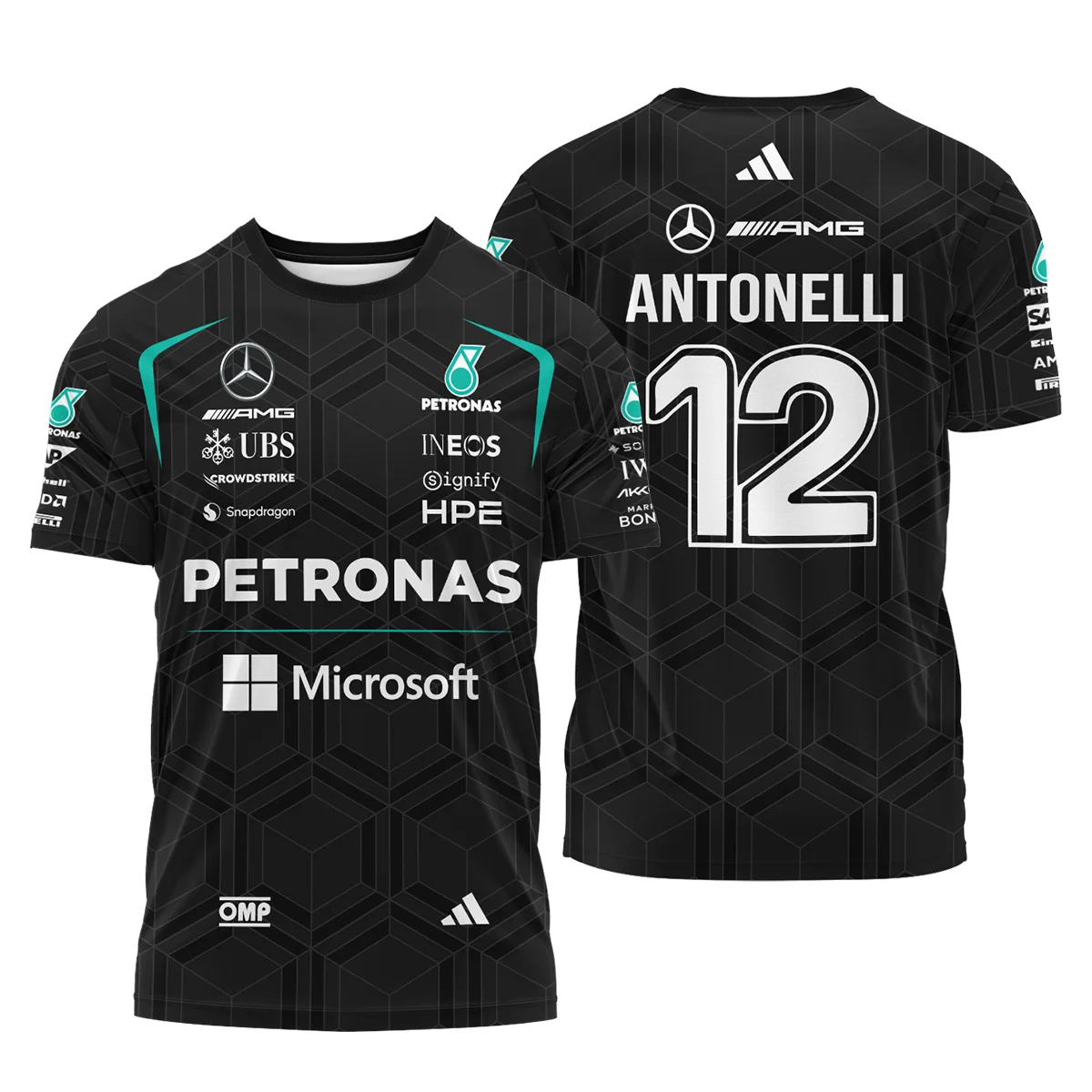 2026 Kimi Antonelli Mercedes F1 Teamwear T-Shirt BLKA29326A1TS - Black