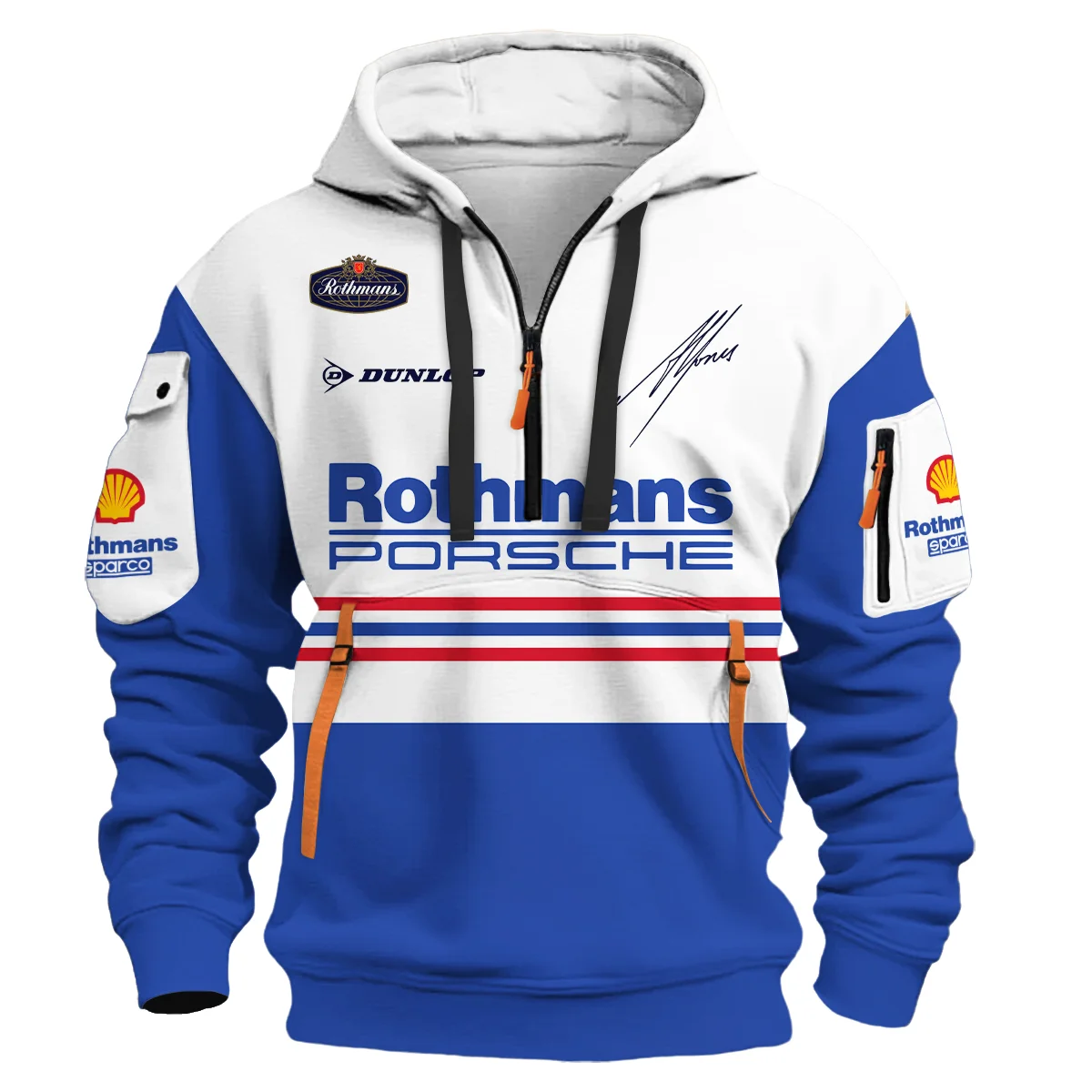 1984 Alan Jones Rothmans Porsche Sandown 1000 Hoodie Half Zip BLAJ5426A1HDF - Image 2