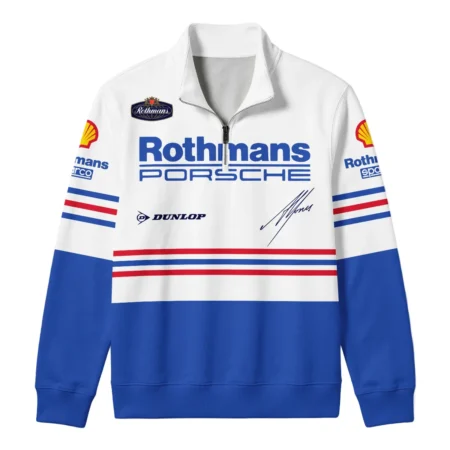 Alternative view of 1984 Alan Jones Rothmans Porsche Sandown 1000 Quarter Zip Sweatshirt BLAJ5426A1QZS