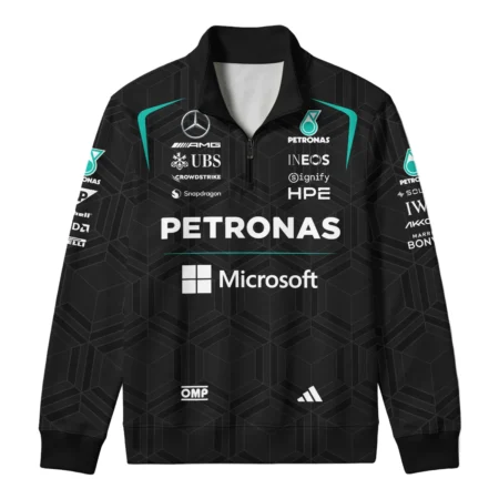 Alternative view of 2026 Kimi Antonelli Mercedes F1 Teamwear Quarter Zip Sweatshirt BLKA29326A1QZS - Black