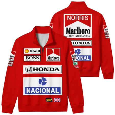 From 1988 to 2026 Lando Norris McLaren F1 Golden Era Quarter Zip Sweatshirt BLNR3426A1QZS