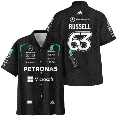 2026 George Russell Mercedes F1 Teamwear Hawaiian Shirt BLGR30326A1HW - Black