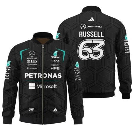 2026 George Russell Mercedes F1 Teamwear Bomber BLGR30326A1BB - Black