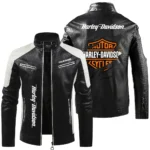 Harley-Davidson Inspired Fan Logo Leather Jacket QTMO230625A1HD