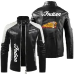 Indian Motorcycle Inspired Fan Logo Leather Jacket QTMO230625A1IND