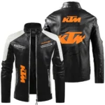 KTM Inspired Fan Logo Leather Jacket QTMO230625A1KTM