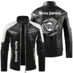 Royal Enfield Inspired Fan Logo Leather Jacket QTMO230625A1ROY