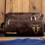 Triumph Motorcycles  Exclusive Logo - Personalized Leather Toiletry Bag QTMT180425TRIA5