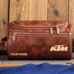 KTM Motorcycles  Exclusive Logo - Personalized Leather Toiletry Bag QTMT180425KTM