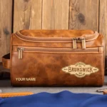 Brunswick Billiards All Over Prints- Personalized Leather Toiletry Bag QTBLA101125A1BRW