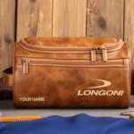 Longoni Cues All Over Prints- Personalized Leather Toiletry Bag QTBLA101125A1LON