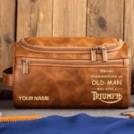 Triumph Motorcycles  Exclusive Logo - Personalized Leather Toiletry Bag QTMT180425TRIA2