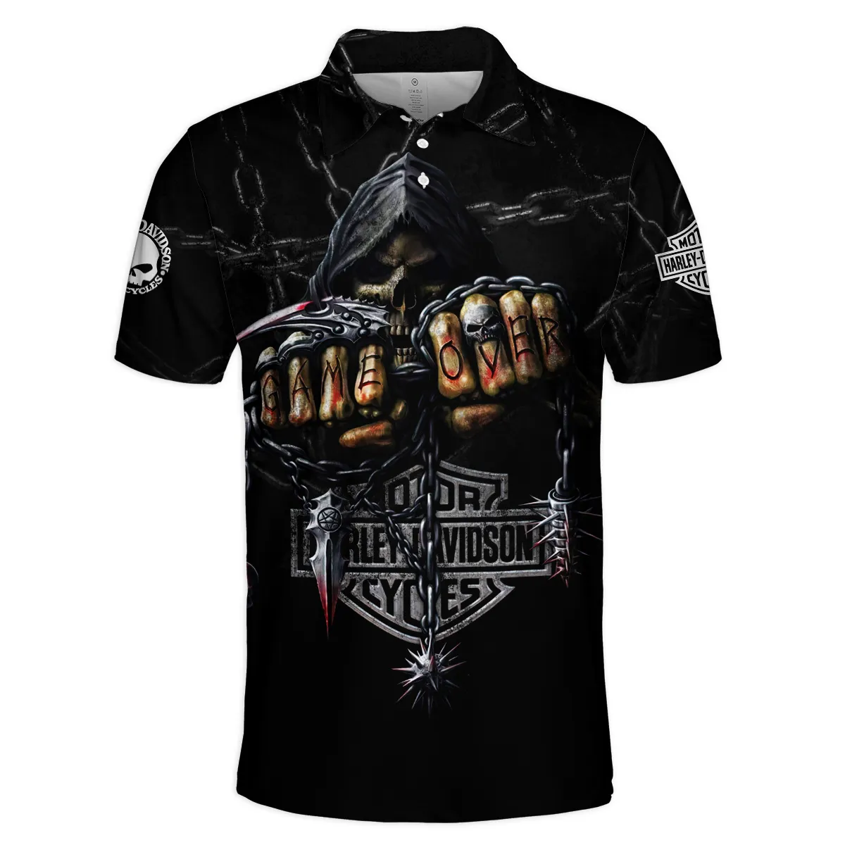 Harley-Davidson Motorcycle Polo Shirt Gift Fan Love QTHD261225AHD7-PL - Image 2