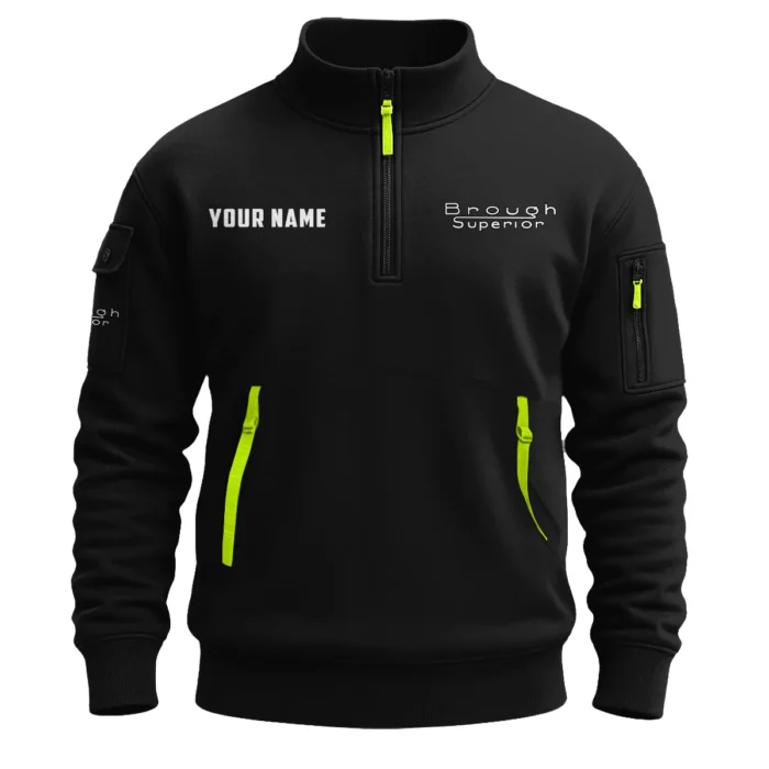 Brough Superior Inspired Fan Logo Sweatshirt Half Zipper QTMO210825A1BRO