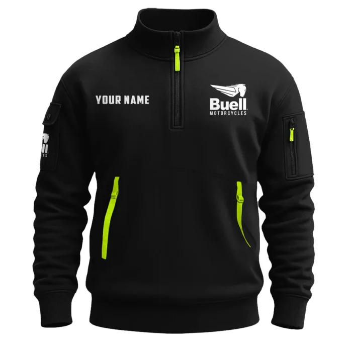 Buell Motorcycles Inspired Fan Logo Sweatshirt Half Zipper QTMO210825A1BUE