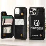 Husqvarna Personalized Name - Leather Flip Wallet Phone Case QTMO270625A1HUS