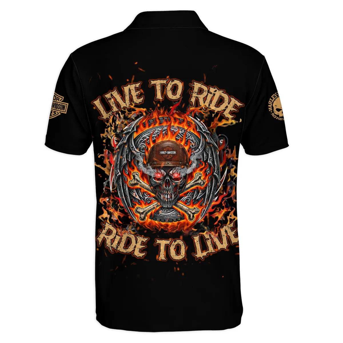 Harley-Davidson Motorcycle Polo Shirt Gift Fan Love QTHD261225AHD2-PL - Image 3