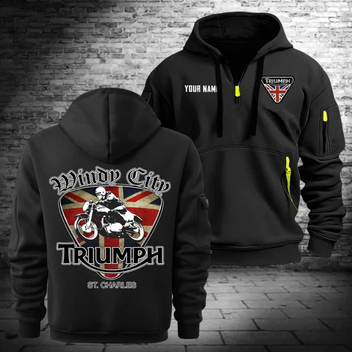 Triumph Motorcycles Exclusive Logo Hoodie Half Zipper QTTRI140425A9